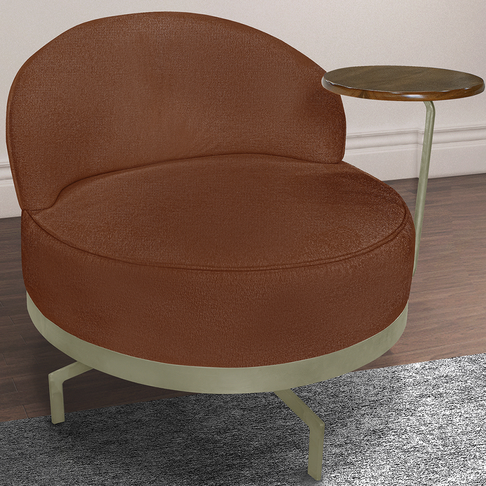 Poltrona Giratoria Glamour 704 Organica Linho Boucle 3303 Ezz