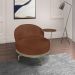 Poltrona Giratoria Glamour 704 Organica Linho Boucle 3303 Ezz