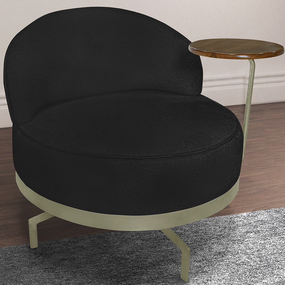 Poltrona Giratoria Glamour 704 Organica Linho Boucle 3304 Ezz