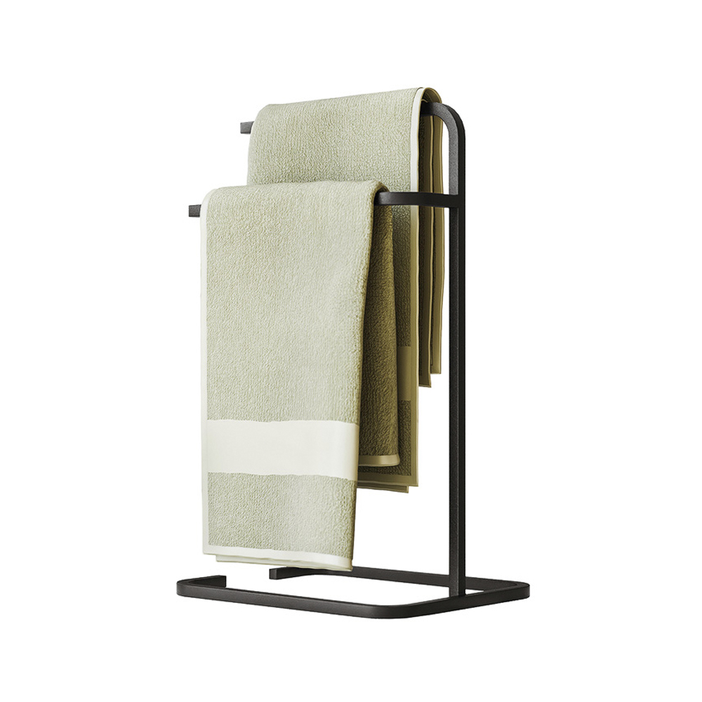Porta Toalha Toalheiro Duplo Lovell Bancada Lavabo Preto DHom