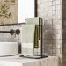 Porta Toalha Toalheiro Duplo Lovell Bancada Lavabo Preto DHom
