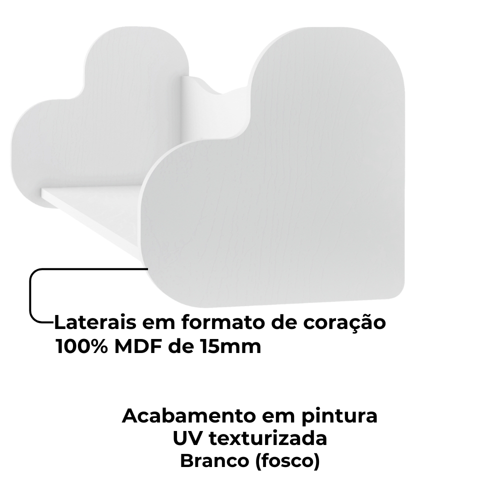 Prateleira Decorativa Nicho Infantil MDF 91X30 cm Branco ARLY