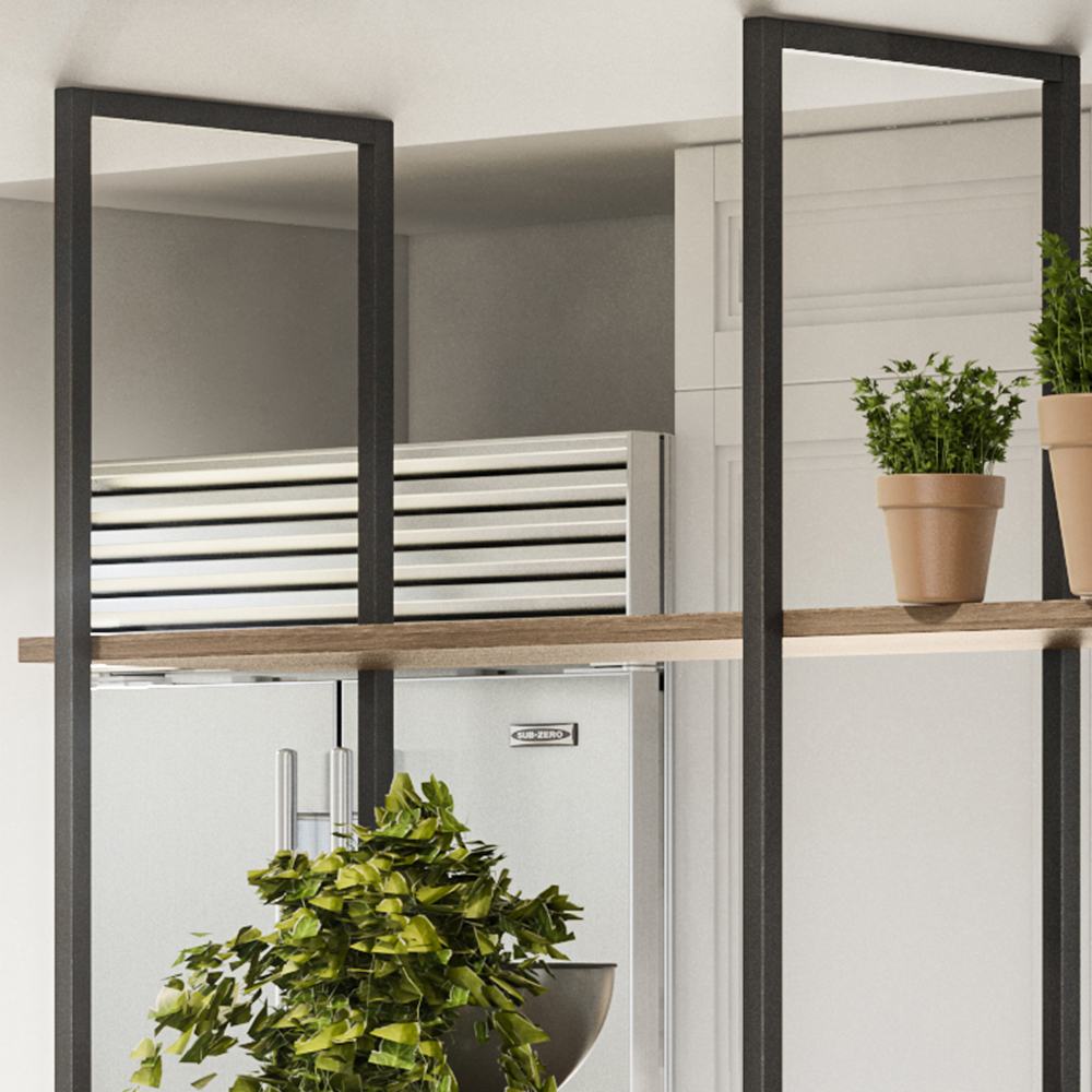 Prateleira Teto e Parede Estilo Industrial Aurum Demol Preto DHom