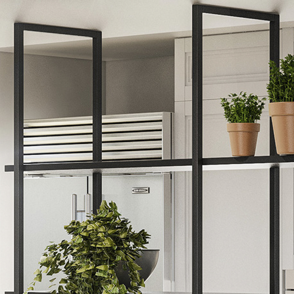 Prateleira Teto e Parede Estilo Industrial Aurum Preto DHom