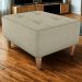 Puff Decorativa Para Sala Piva 62x52 cm Veludo Light Bege Milani Store