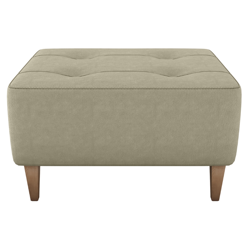 Puff Decorativa Para Sala Piva 62x52 cm Veludo Light Bege Milani Store