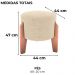 Puff Decorativo Para Sala Luxo 44x44 cm Boucle F492 Natural Milani Store