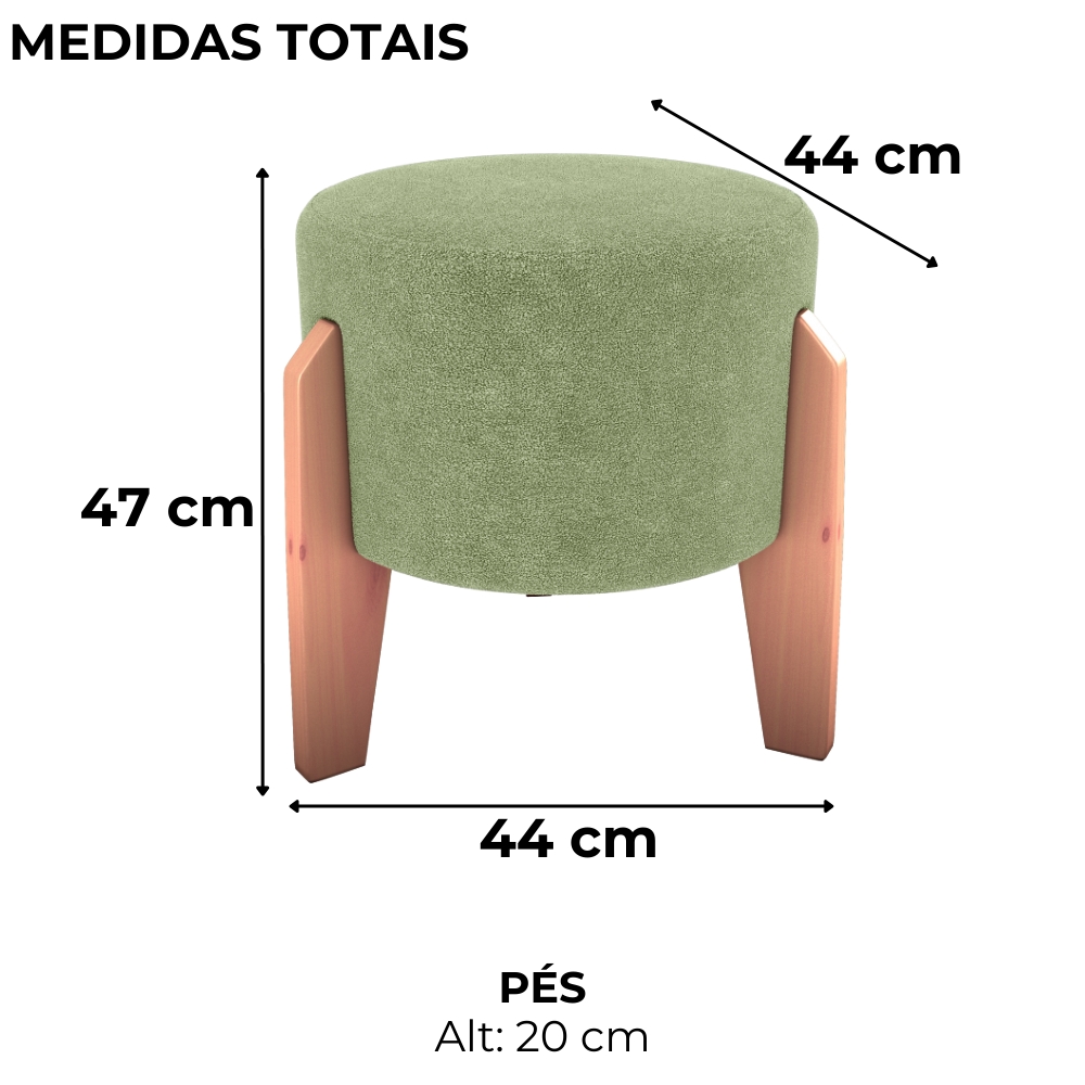 Puff Decorativo Para Sala Luxo 44x44 cm Boucle F494 Oliva Milani Store