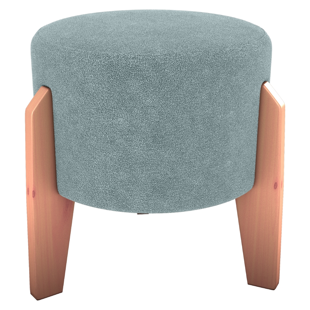 Puff Decorativo Para Sala Luxo 44x44 cm Boucle F495 Azul Milani Store