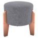 Puff Decorativo Para Sala Luxo 44x44 cm Boucle F497 Cinza Milani Store