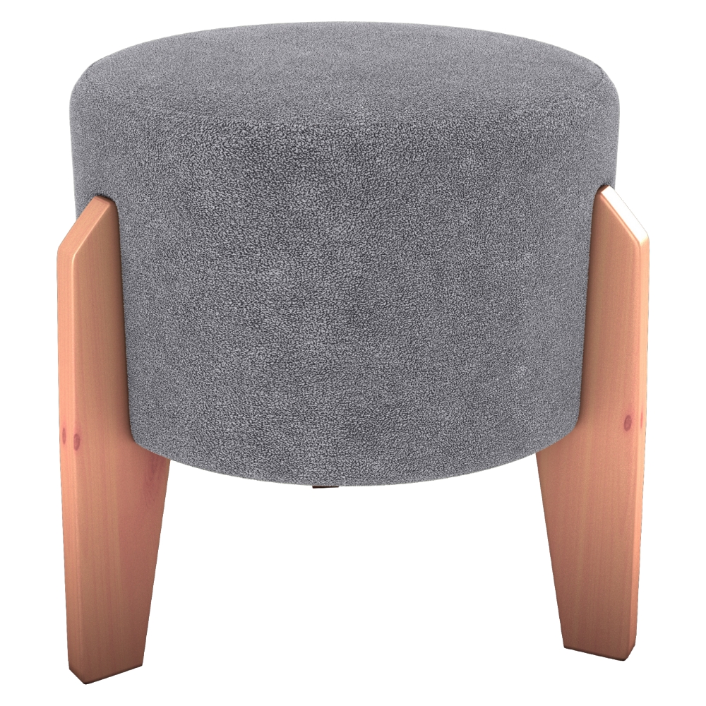 Puff Decorativo Para Sala Luxo 44x44 cm Boucle F497 Cinza Milani Store