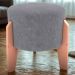 Puff Decorativo Para Sala Luxo 44x44 cm Boucle F497 Cinza Milani Store