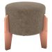Puff Decorativo Para Sala Luxo 44x44 cm Boucle F498 Marrom Milani Store