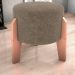 Puff Decorativo Para Sala Luxo 44x44 cm Boucle F498 Marrom Milani Store