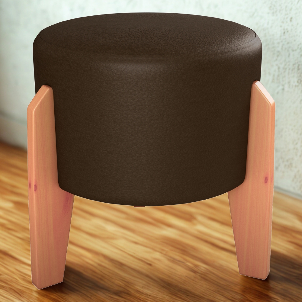 Puff Decorativo Para Sala Luxo 44x44 cm Corano Marrom Milani Store