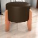 Puff Decorativo Para Sala Luxo 44x44 cm Corano Marrom Milani Store