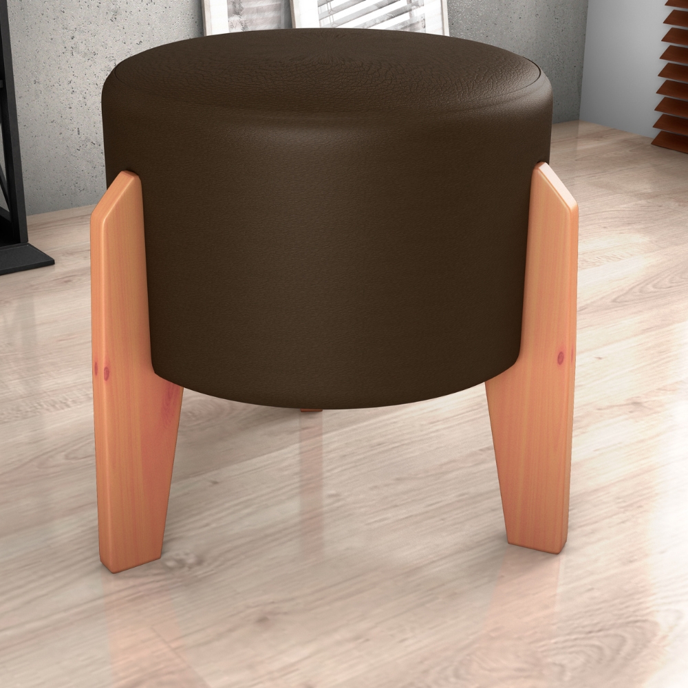 Puff Decorativo Para Sala Luxo 44x44 cm Corano Marrom Milani Store
