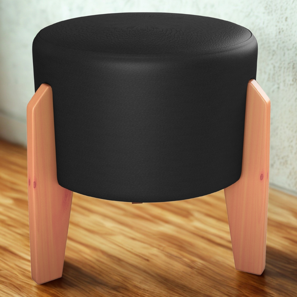 Puff Decorativo Para Sala Luxo 44x44 cm Corano Preto Milani Store