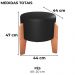 Puff Decorativo Para Sala Luxo 44x44 cm Corano Preto Milani Store