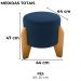 Puff Decorativo Para Sala Luxo 44x44 cm Veludo Azul Milani Store