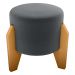 Puff Decorativo Para Sala Luxo 44x44 cm Veludo Cinza Milani Store