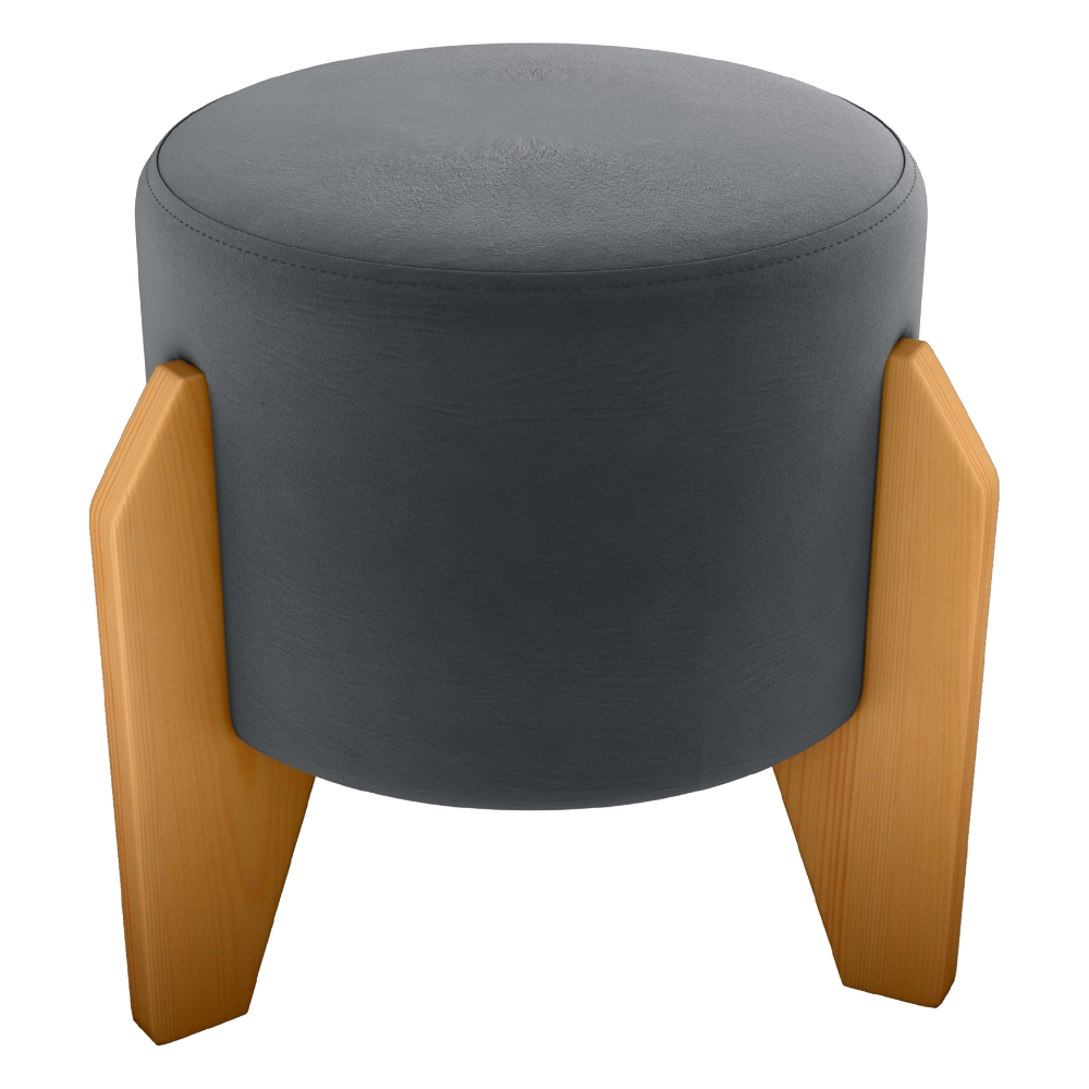 Puff Decorativo Para Sala Luxo 44x44 cm Veludo Cinza Milani Store