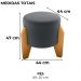 Puff Decorativo Para Sala Luxo 44x44 cm Veludo Cinza Milani Store