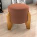 Puff Decorativo Para Sala Luxo 44x44 cm Veludo Inca Ferrugem Milani Store