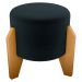 Puff Decorativo Para Sala Luxo 44x44 cm Veludo Inca Preto Milani Store
