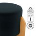Puff Decorativo Para Sala Luxo 44x44 cm Veludo Inca Preto Milani Store