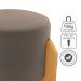 Puff Decorativo Para Sala Luxo 44x44 cm Veludo Marrom Claro Milani Store