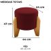 Puff Decorativo Para Sala Luxo 44x44 cm Veludo Vermelho Milani Store