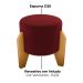 Puff Decorativo Para Sala Luxo 44x44 cm Veludo Vermelho Milani Store