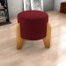 Puff Decorativo Para Sala Luxo 44x44 cm Veludo Vermelho Milani Store