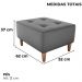 Puff Decorativo Para Sala Piva 62x52 cm E425 Cinza Milani Store