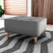 Puff Decorativo Para Sala Piva 62x52 cm E425 Cinza Milani Store