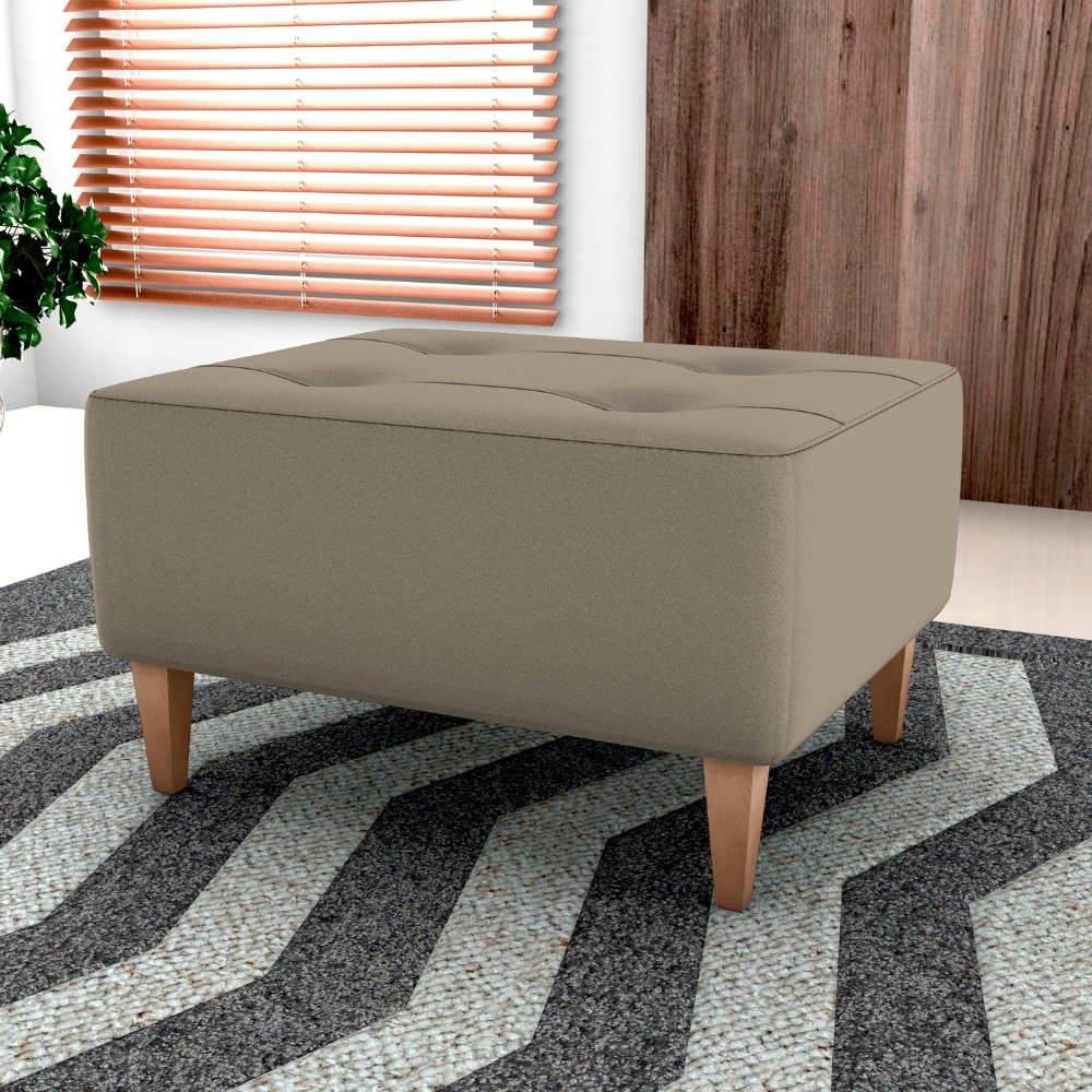 Puff Decorativo Para Sala Piva 62x52 cm E434 Marrom Claro Milani Store