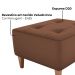 Puff Decorativo Para Sala Piva 62x52 cm Veludo Inca Ferrugem Milani Store
