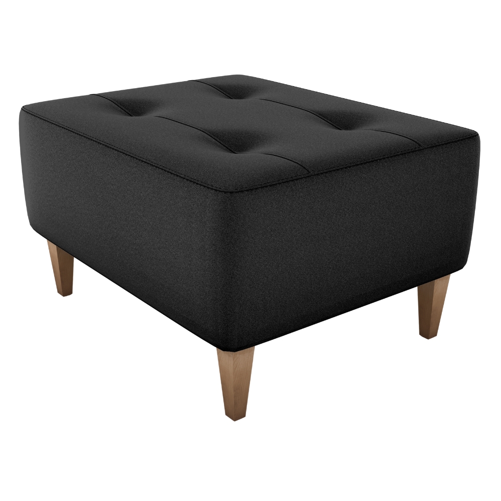 Puff Decorativo Para Sala Piva 62x52 cm Veludo Inca Preto Milani Store