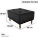 Puff Decorativo Para Sala Piva 62x52 cm Veludo Inca Preto Milani Store