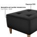 Puff Decorativo Para Sala Piva 62x52 cm Veludo Inca Preto Milani Store