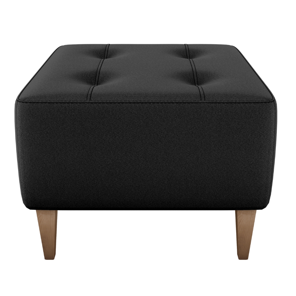 Puff Decorativo Para Sala Piva 62x52 cm Veludo Inca Preto Milani Store