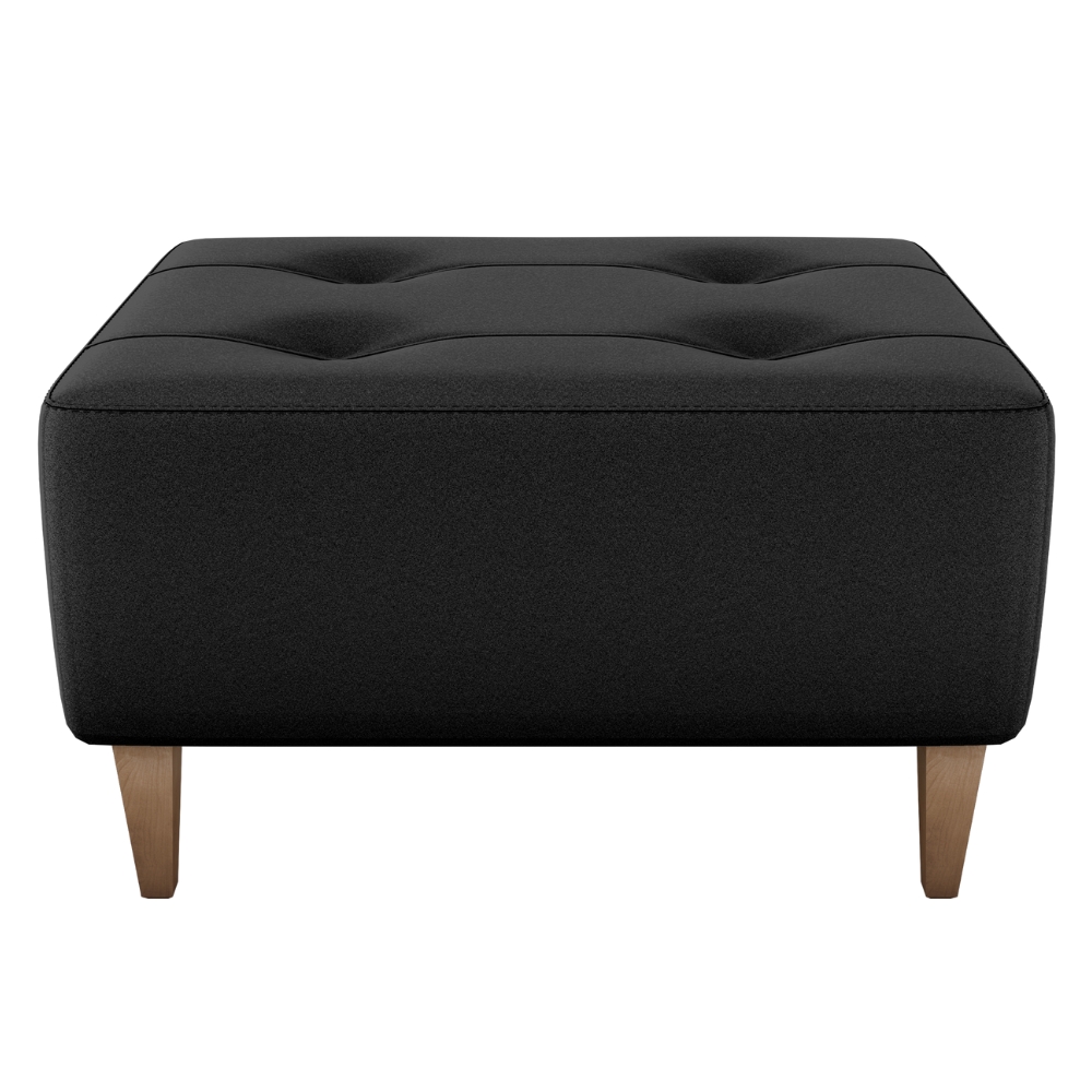 Puff Decorativo Para Sala Piva 62x52 cm Veludo Inca Preto Milani Store