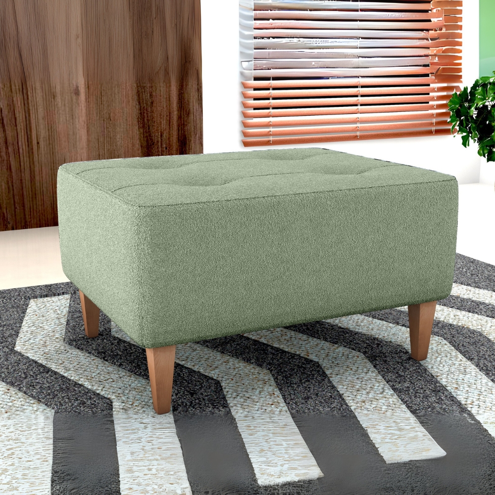 Puff Para Sala Piva 62 cm Tecido Boucle F494 Oliva Milani Store