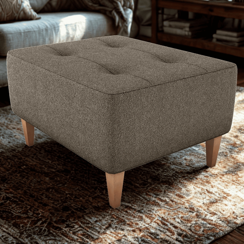 Puff Para Sala Piva 62 cm Tecido Boucle F498 Marrom Milani Store