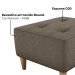 Puff Para Sala Piva 62 cm Tecido Boucle F498 Marrom Milani Store