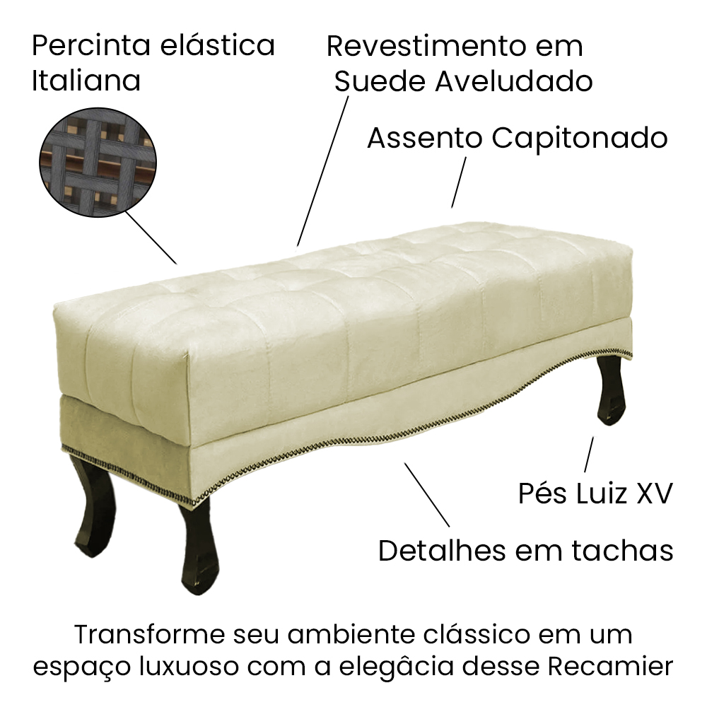 Puff Recamier Retro Vic 195cm Suede 1100 Ezz