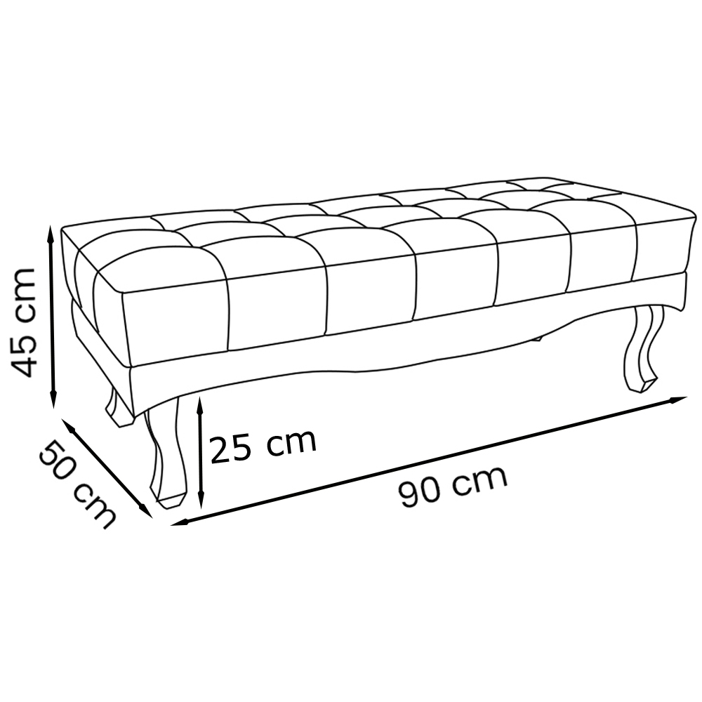 Puff Recamier Retro Vic 90cm Suede 1102 Ezz