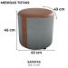 Puff Redondo Copenhage Corano Marrom Boucle Cinza Milani Store
