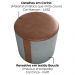 Puff Redondo Copenhage Corano Marrom Boucle Cinza Milani Store